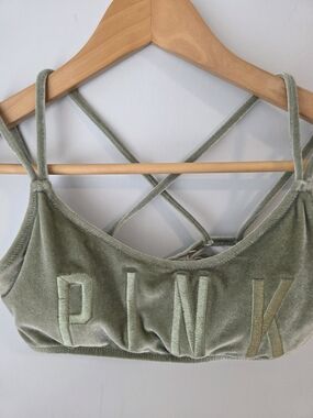 PINK Victoria's Secret Velvet Bralette - Sage Green